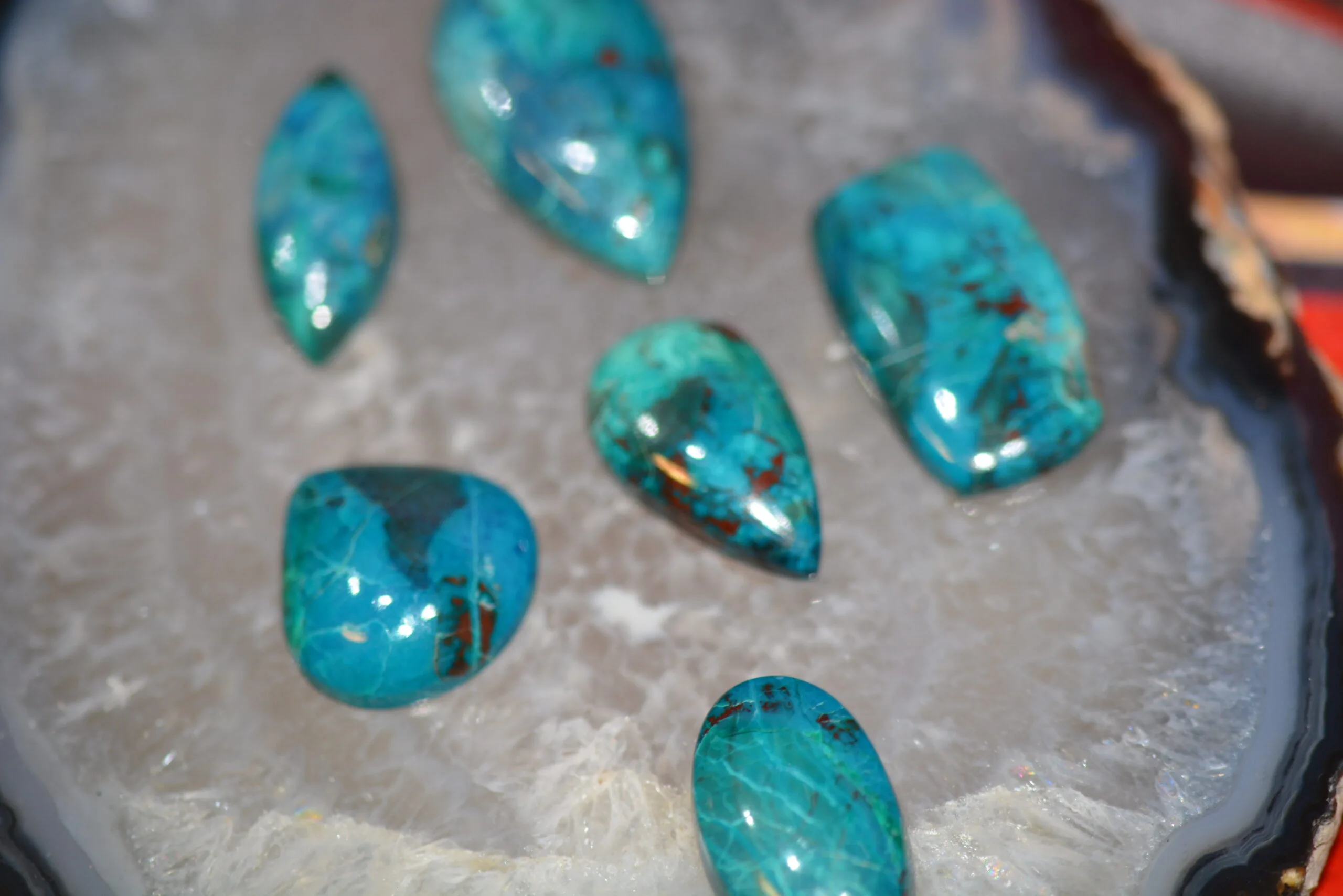 Chrysocolle Cabochon lot