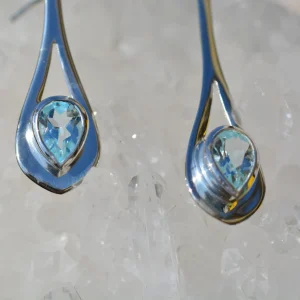 Topaze bleue Boucles d'Oreilles